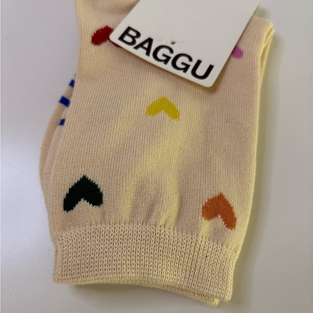 NWT BAGGU Hearts Crew Sock - Picture 6 of 10